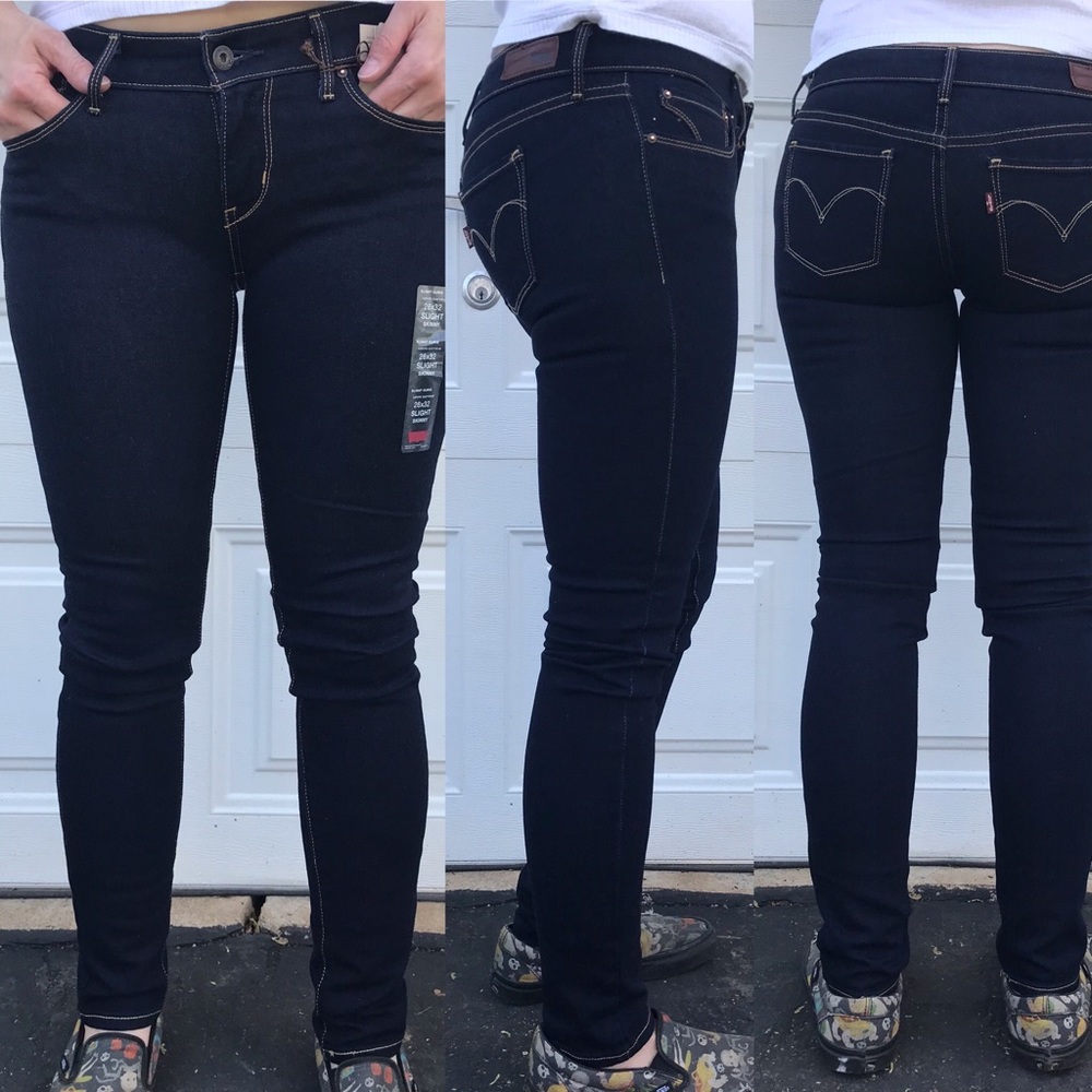 levis modern rise skinny slight curve dark wash NWT sz 26 X 32 Peg Leg fitted